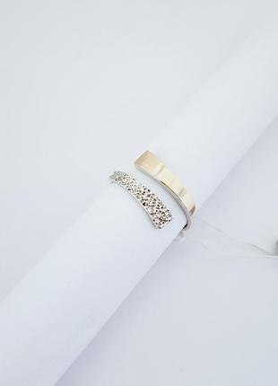 Серебряное кольцо с золотом 20 размер
