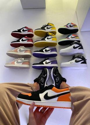 Жіночі кросівки nike air jordan retro 1 low black orange white7 фото