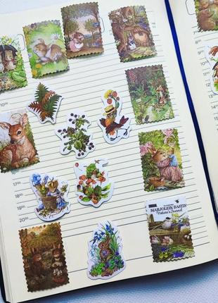 Набір #11 наклейки для скрапбукінгу наліпки стікери красиві зображення зайчик кролик тварини для рукоділля творчості щоденників блокнота