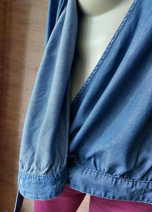 🍁💙🍁 стильний піджак на запах ,  із ліоцелу7 фото