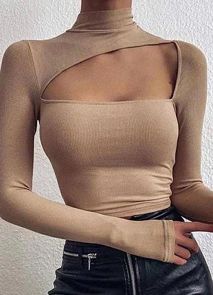 Рубчик гольф чорний та беж❤️