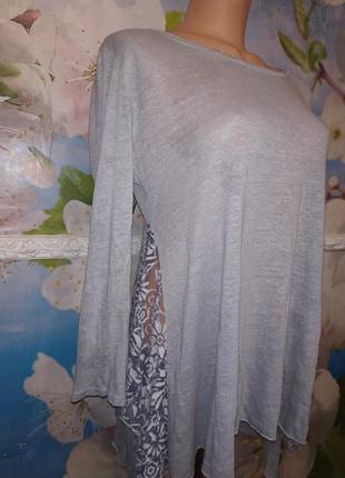 Блуза льняная трикотаж лен и хлопок италия l-xl4 фото