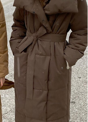 Зимове стьобане пальто1 фото
