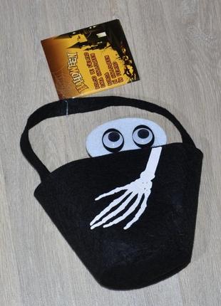 Сумочка для конфет. скелет скелетик сумка сладостей фетровая halloween хеллоуин хелоуин хэллоуин хэлоуин хелловин хеловин хэлловин карнавальный костюм