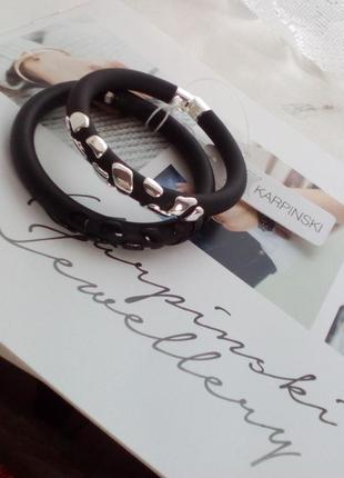 Каучуковий браслет з метав.вставками karpinski, елітна біжутерія, безкоштовна доставка