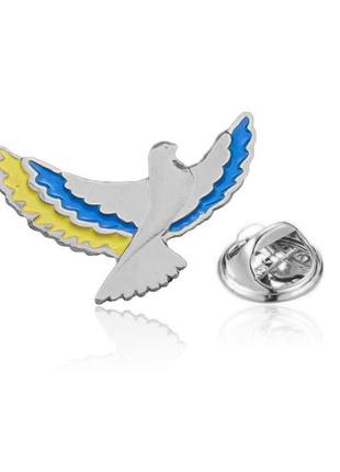 Патріотичний значок пін голуб україни сріблястий brgv112848