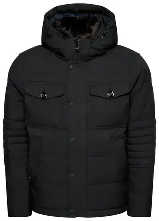 Tommy hilfiger зимова куртка removable fur hooded mw0mw16965 чорний regular fit