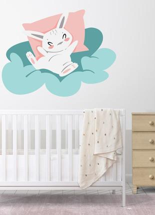 Наклейка на стіну в дитячу кімнату "спілий зайчко"