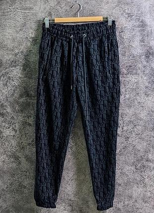 Мужские чёрные штаны dior чоловічі чорні штани dior