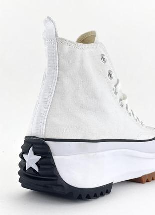 Converse run star hike hi white black gum.6 фото