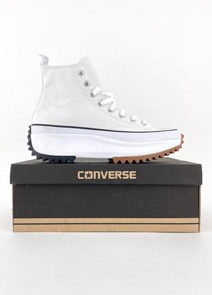 Converse run star hike hi white black gum.9 фото