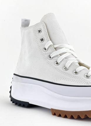 Converse run star hike hi white black gum.4 фото