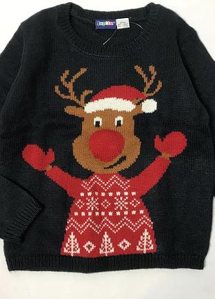 Новорічний в'язаний светрик з світлом і музикою