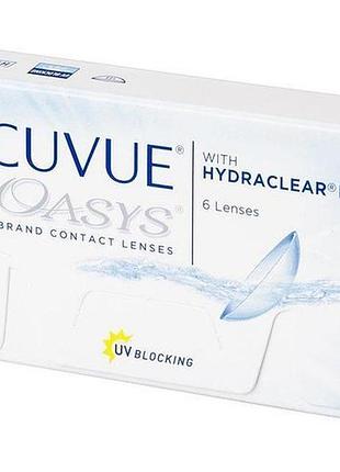 Контактна м'яка лінза johnson acuvue oasys hydraclear 6 шт 8,4 наявність діоптрій уточнювати