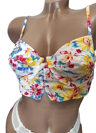 Beldona топ топік бюстгалтер літній кольоровий квіти лівчик ліфчик вепх від купальника