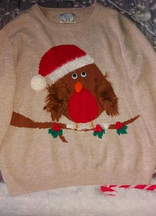 Свитер в новогоднем стиле,свитер с новогодним принтом