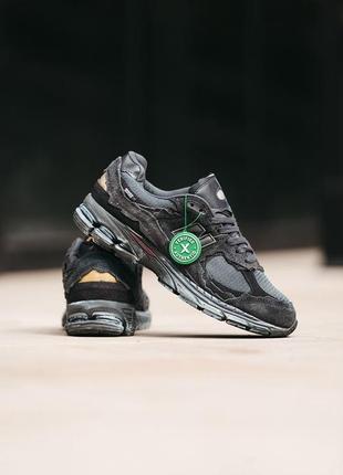 New balance 2002 r black кросівки чоловічі чорні нью баланс, мужские кроссовки5 фото