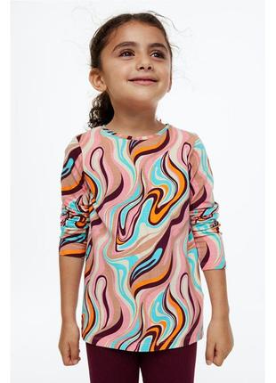 Дитяча кофта реглан лонгслів візерунок h&m для дівчинки 70043