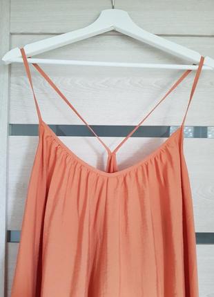 Шикарний літній сарафан плаття оверсайз h&m, персиковий сарафан на тонких бретелях, плаття h&m7 фото