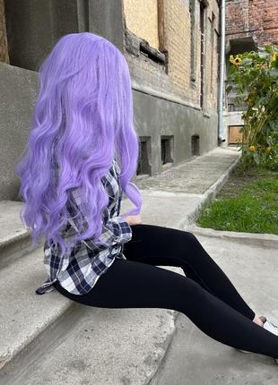 Перука ліловий, хвилястий, фіолетовий, хеллоуїн, вечірка, косплей, аніме