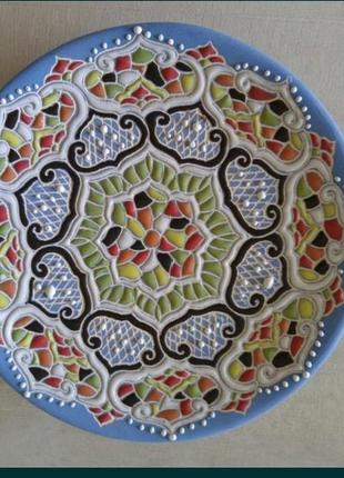 Декоративна тарілка ручна робота татарської майстрині