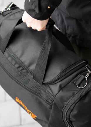 Мужская спортивная сумка дорожная найк nike orange черная для поездок и тренировок вместительная3 фото