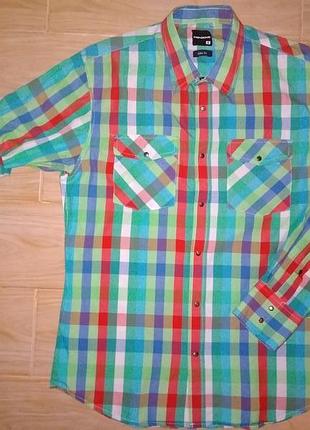 Рубашка fishbone slim fit размер m рукав-трансформер