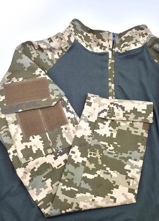 Бойова сорочка убакс (розмір 4xl) тактична футболка з довгим рукавом ubacs чоловіча армійська кофта з замком олива піксель убокс