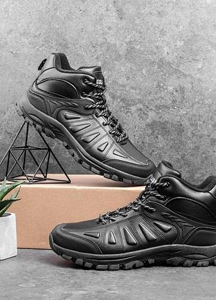 Зимние мужские ботинки на меху чоловічі чорні ботинки на зиму