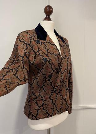 Шерстяной шелковый пиджак жакет бренд  escada винтаж2 фото