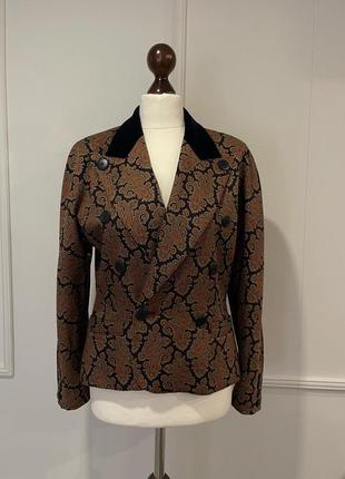 Шерстяной шелковый пиджак жакет бренд  escada винтаж4 фото