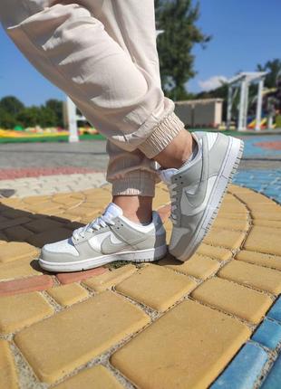 Женские бело-серые кроссовки nike sb dunk жіночі біло-сірі кросівки nike sb dunk7 фото