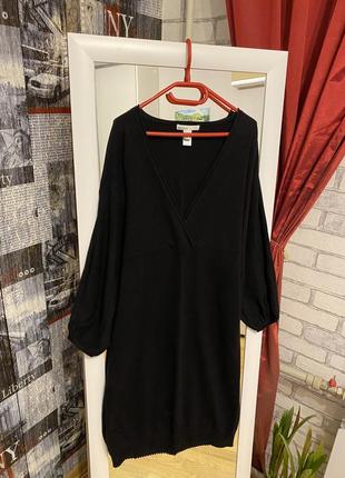 Чёрное вязаное платье mango, m2 фото