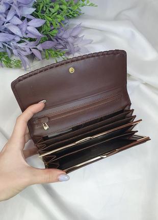 Жіночий шкіряний коричневий гаманець лодочка salfeite5 фото