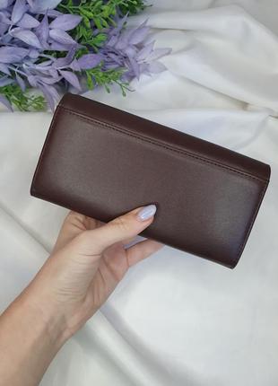 Жіночий шкіряний коричневий гаманець лодочка salfeite2 фото
