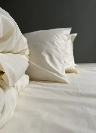 Комплект постільної білизни кремовий, 100% бавовна