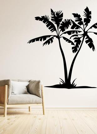 Наклейка на стену (стекло, мебель, зеркало, металл) "пальмы на острове"1 фото