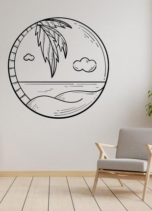 Наклейка на стену (стекло, мебель, зеркало, металл) "остров в кругу"