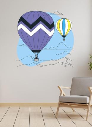 Наклейка на стену в детскую комнату "два воздушных шара"