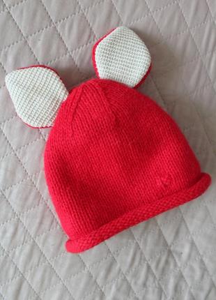 Шапка с ушками 3-6, 6-9 мес.