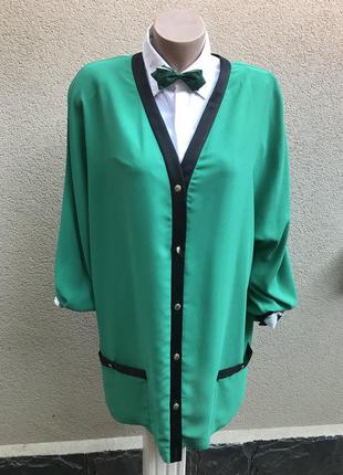 Вінтаж,дизайнер,подовжений,зелений жакет,піджак,кардіган,блуза великого розміру