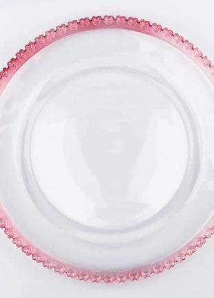 Тарелка мелкая розовое сердце  / блюдо 20 см (olens)