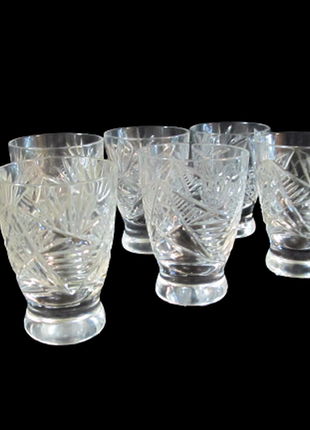 Вінтажний набір кришталевих чарок 8 шт/50 мл дятьковский з-д