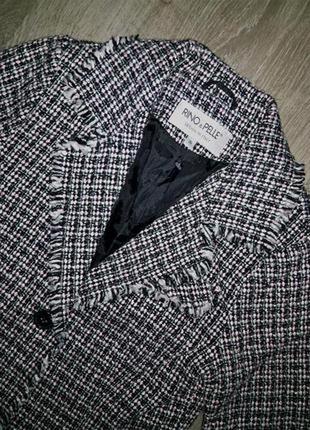 Дизайнерский твидовый пиджак в гусиную лапку бомпер блейзер в стиле шанель chanel3 фото