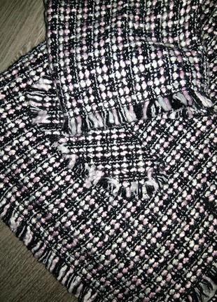 Дизайнерский твидовый пиджак в гусиную лапку бомпер блейзер в стиле шанель chanel8 фото