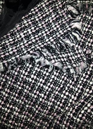 Дизайнерский твидовый пиджак в гусиную лапку бомпер блейзер в стиле шанель chanel5 фото