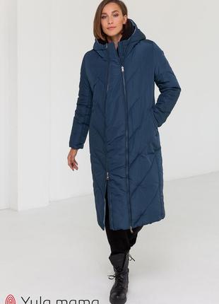 Стильне зимове пальто для вагітних із щільної плащової тканини двостороннє3 фото