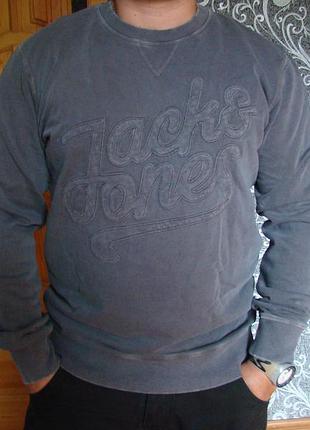 Світшот від jack & jones у вінтажному стилі, грифельно - сірого кольору