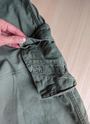 Брюки карго штаны хаки зеленые джинс s m карманы широкие хлопок8 фото