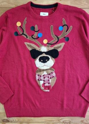 Мужской вязанный джемпер, размер xxl, цвет красный